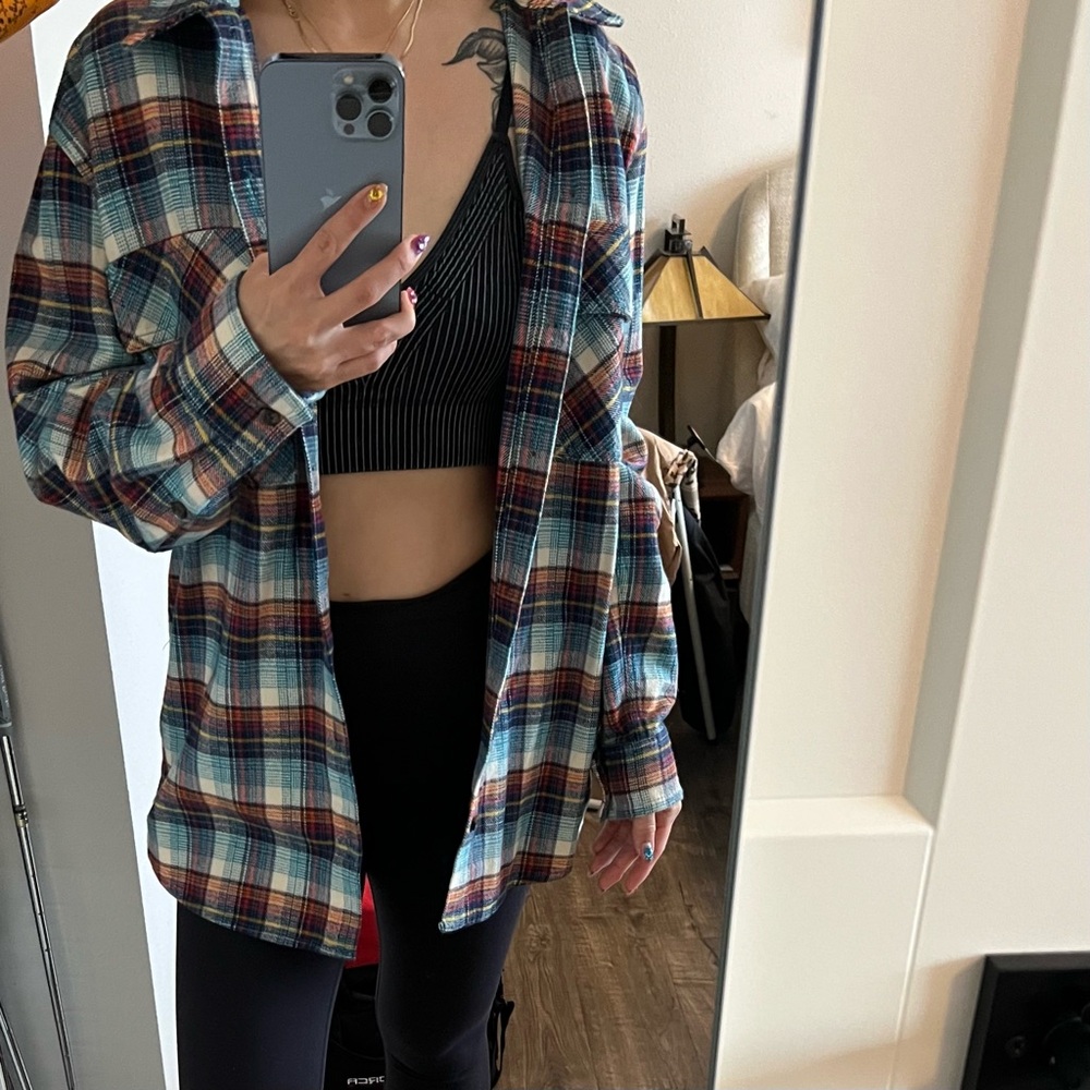 TNA Oversized Plaid Shirt
